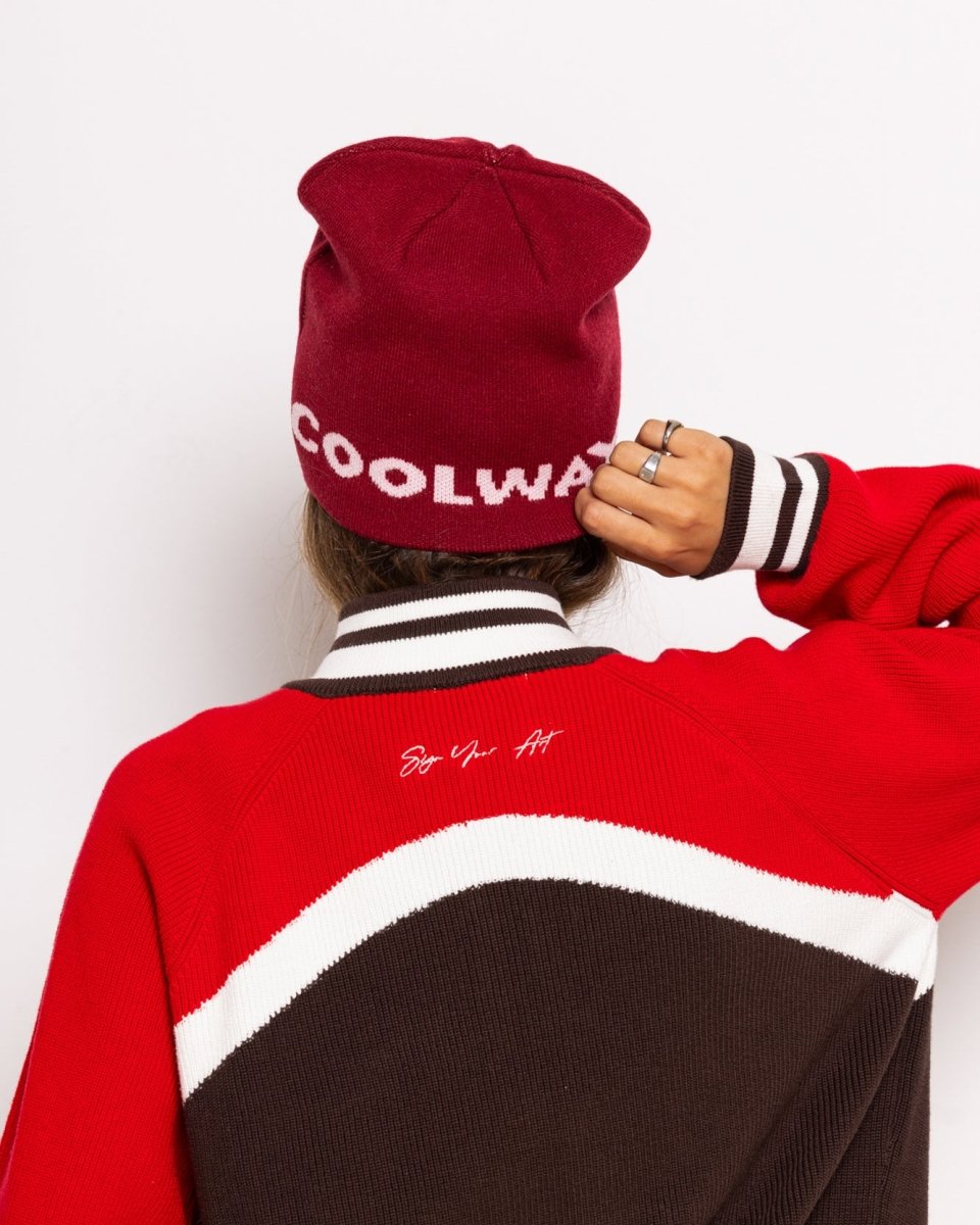 Brown Knit Zipper