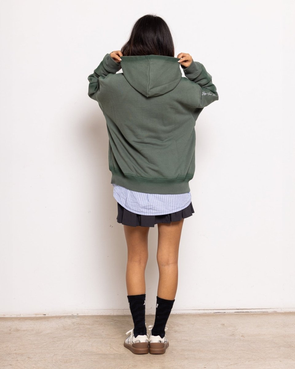 Break Green Zipped Hoodie