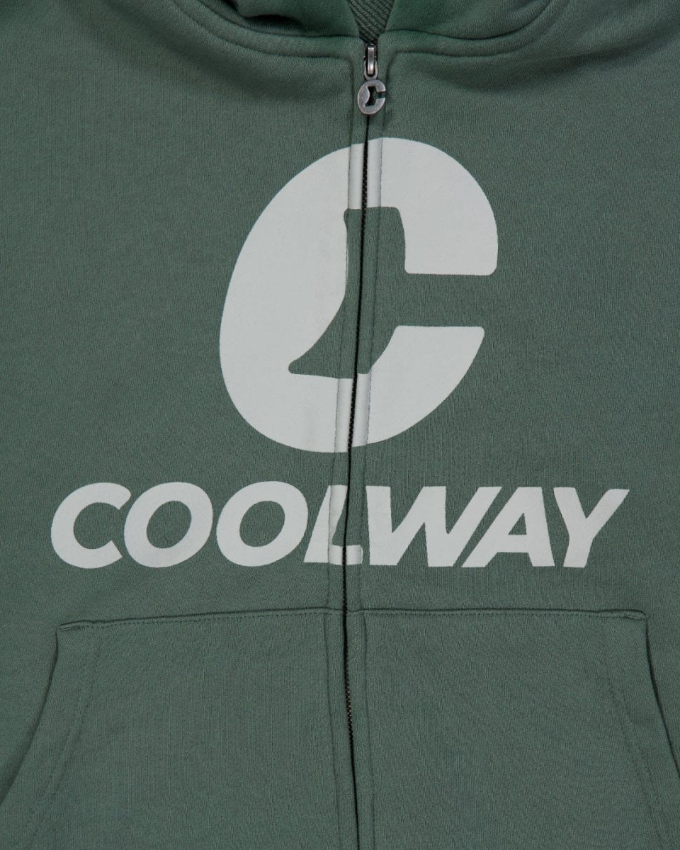 Break Green Zipped Hoodie