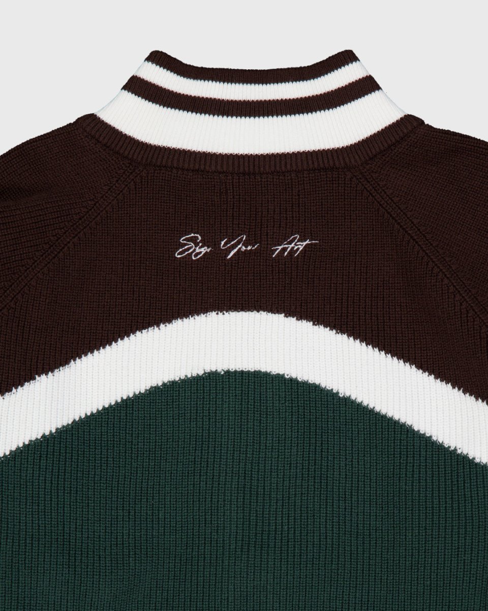 Basil Green Knit Zipper