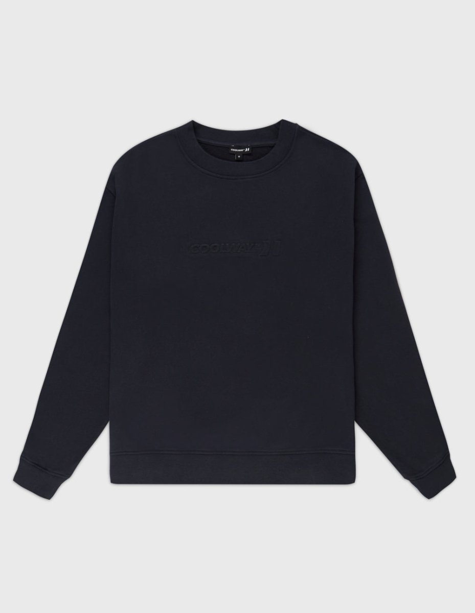 Embossed Black Crewneck