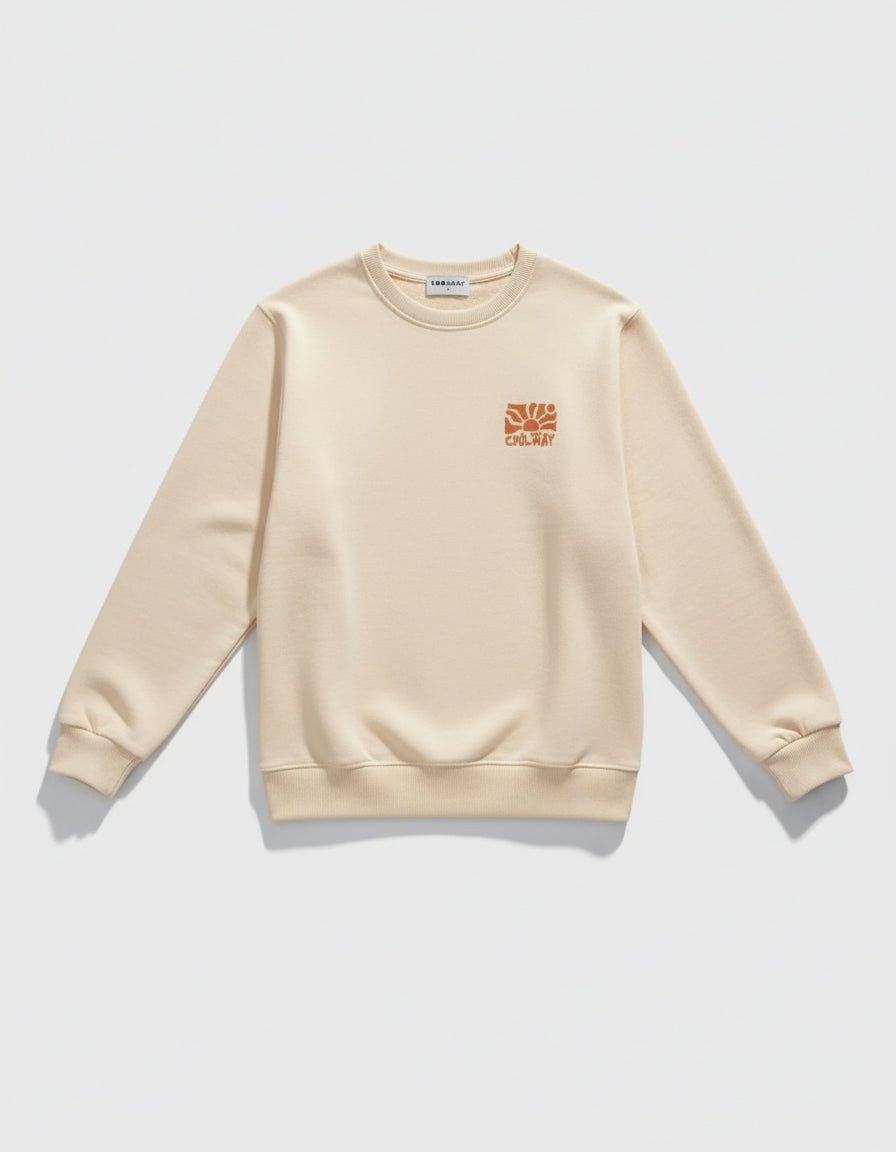 Never Hood Beige Hoodie