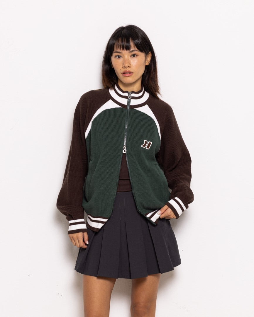 Basil Green Knit Zipper