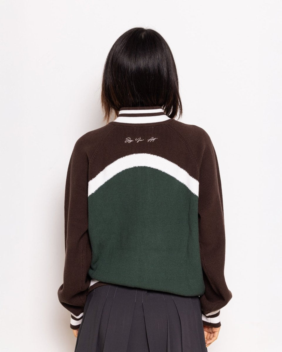 Basil Green Knit Zipper
