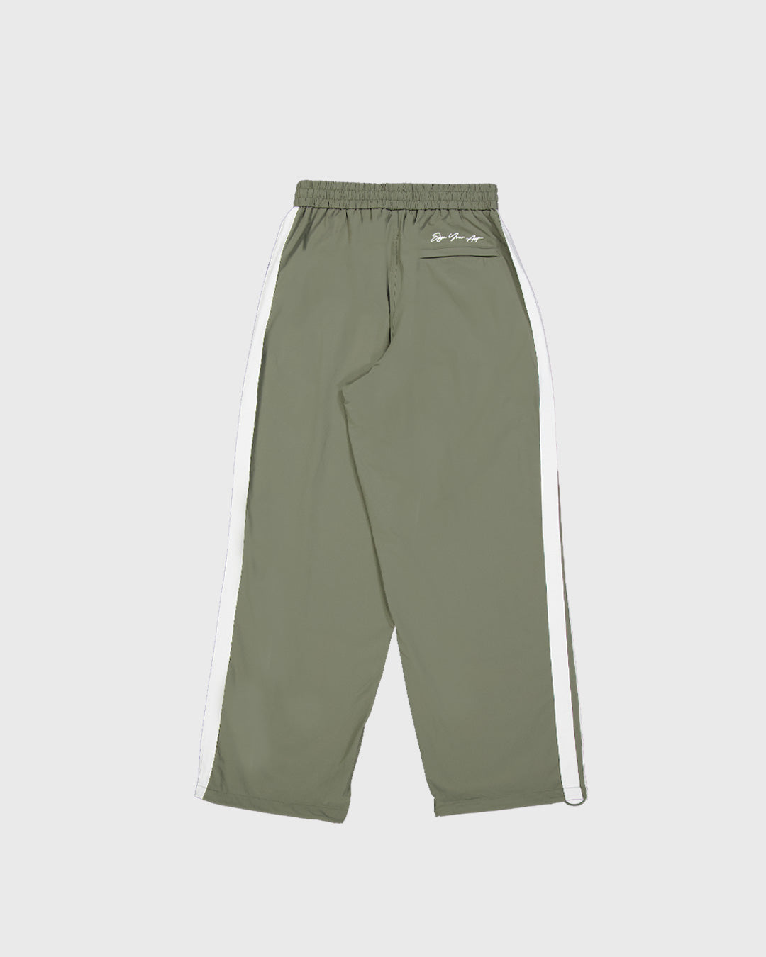 Olive Nylon Track Pants